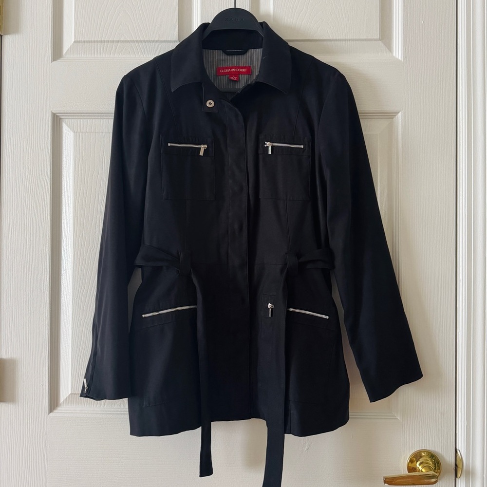 Gloria Vanderbilt Utility Jacket with Belted Waist size S